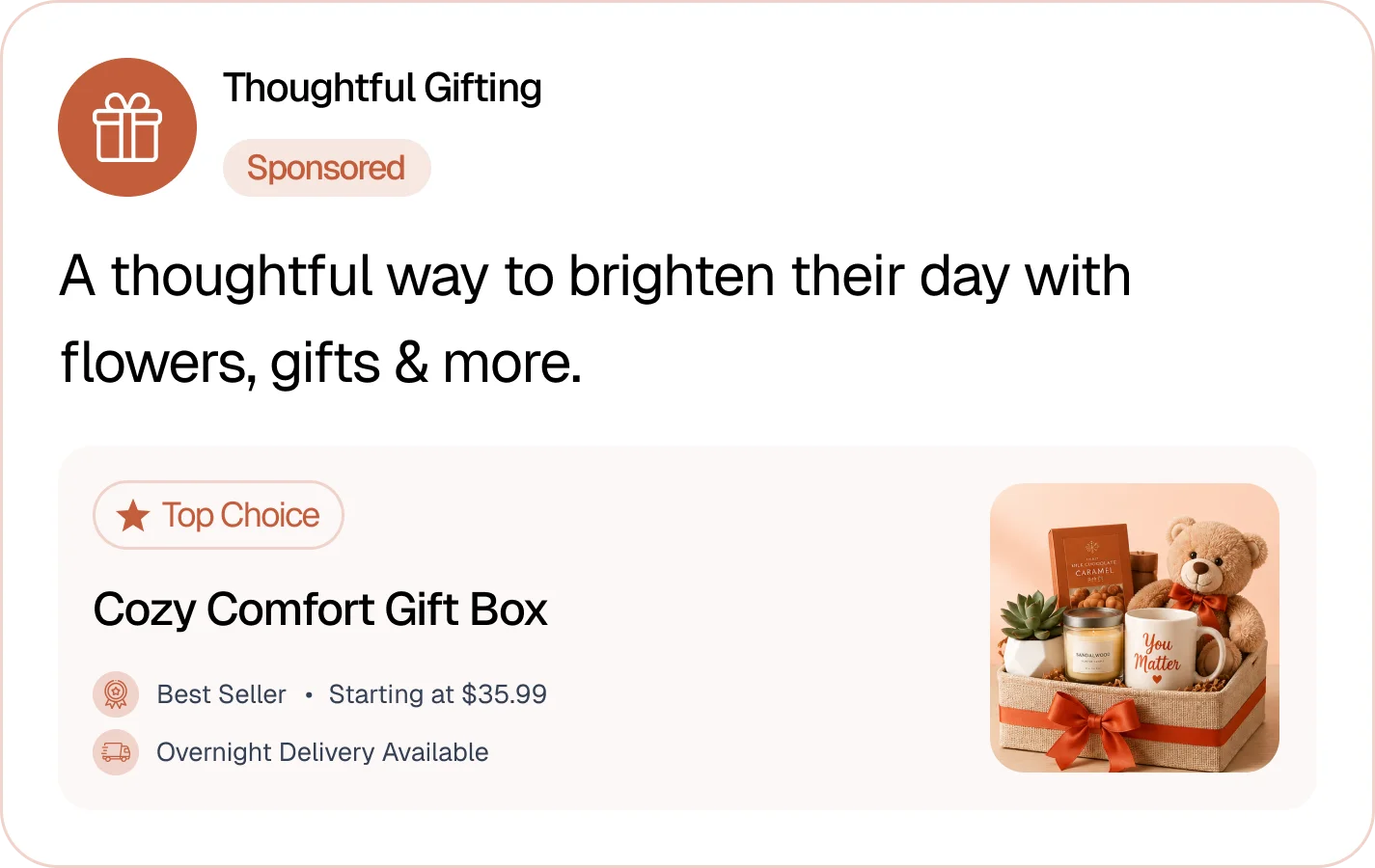 Example of a sponsored AI ad placement